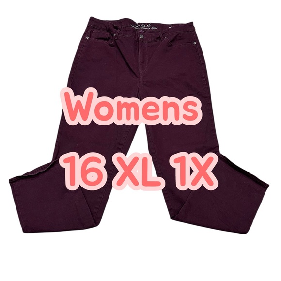 Gloria Vanderbilt 16 XL 1X Jeans Denim Wine Stretch Slimming Rail Straight - Picture 3 of 11